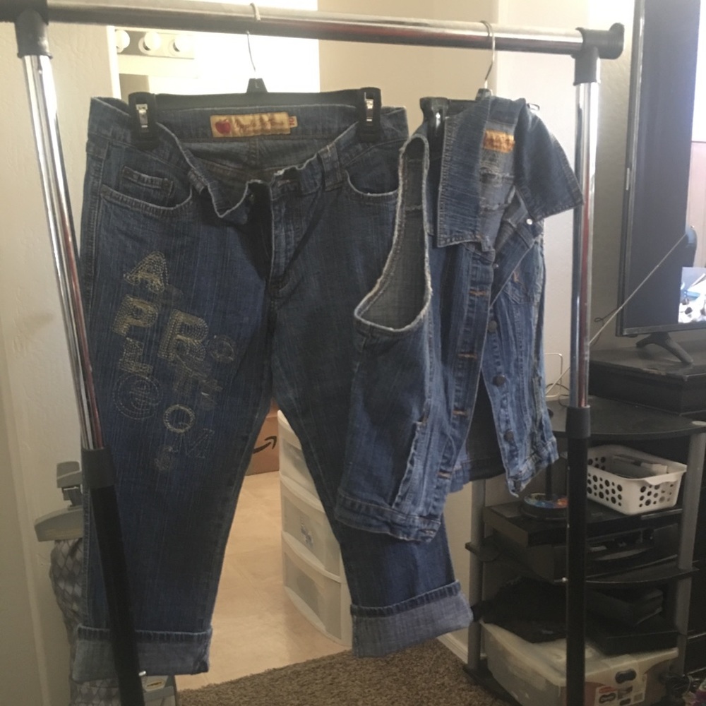 Apple Bottom Jean jacket an shorts 2 piece